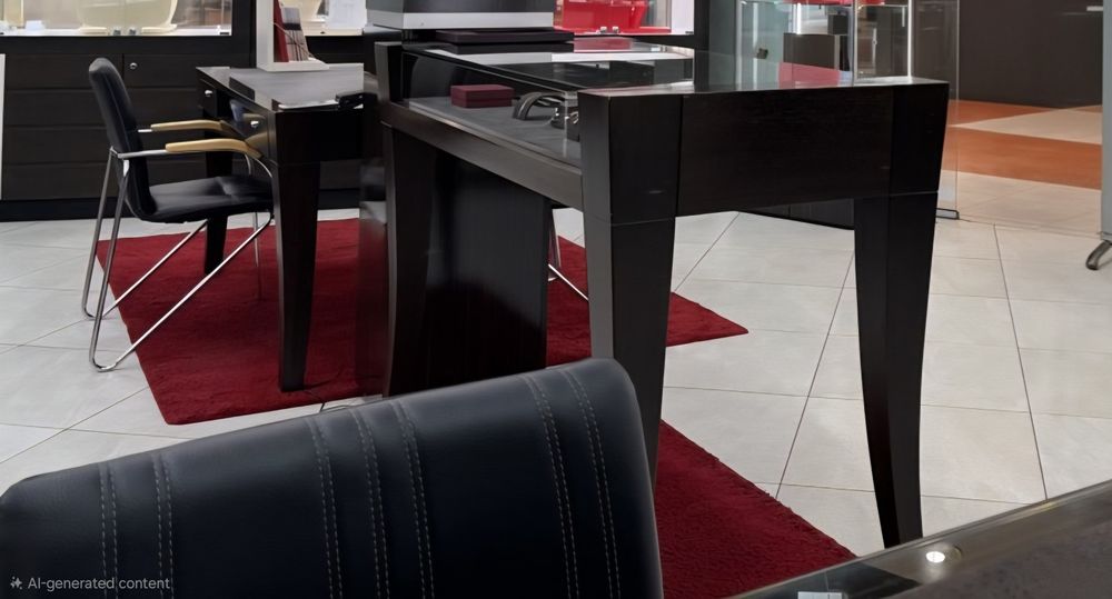 Елегантна конзолна маса от масив орех със стъклен плот