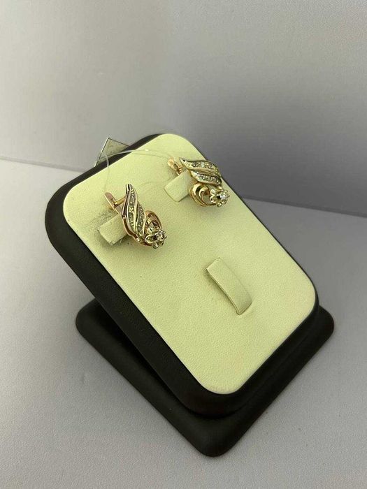 Золотые серьги с бриллиантами, 585 / СА21690