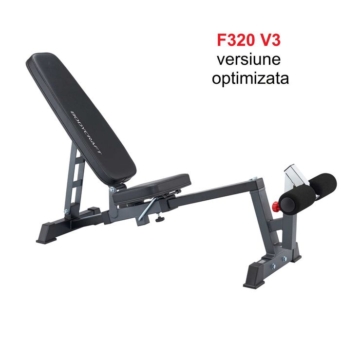 Banca de forta reglabila Bodycraft F320 V3 F/I/D, cu roti si 8 pozitii de inclinare