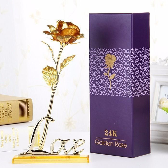 Вечная золотая роза для 14 февраля и 8 марта