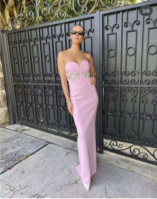 Бандажна официална  дълга рокля