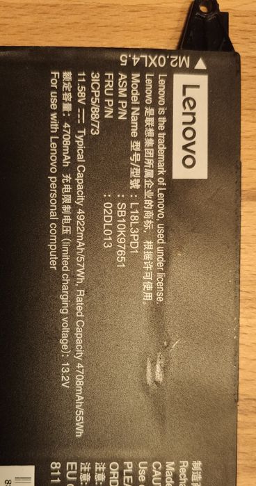 Baterie Lenovo Thinkpad T490s L18L3PD1