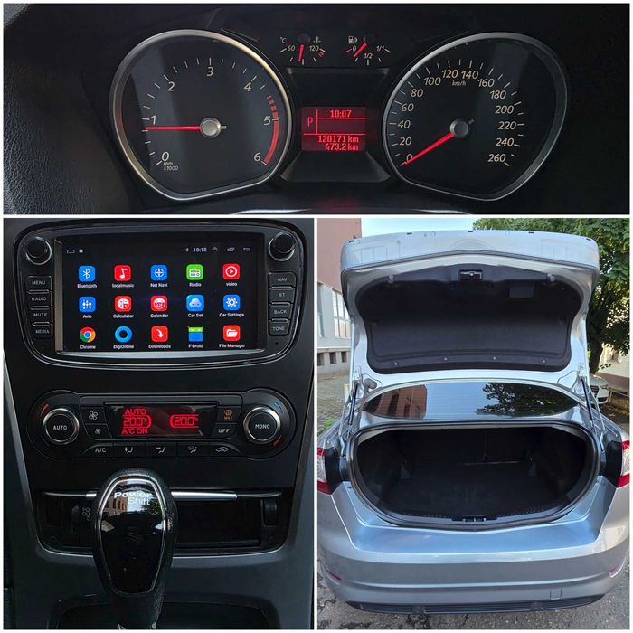 Vand/Schimb/Rate Ford Mondeo 120.000 km 2014, 2.0 TDCI, automat, inmatriculat Romania, navigatie color Android, dublu climatronic, carte service