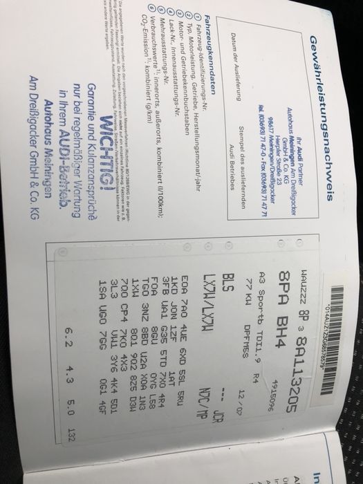 Audi a3 8p sportback 1.9 TDI BLS BXE BKC 2.0 TDI BKD BMM BMN На части