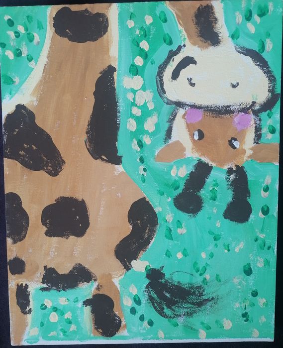 Картина сладки животни на платно  24x30 см