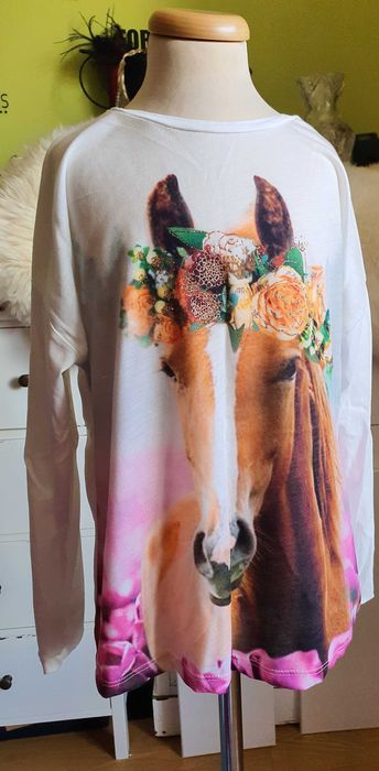 Tricou cu maneca lunga cu calut C&A marimea  146-152 cm