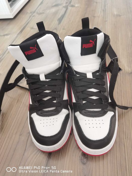 Pantofi puma port mid-cut cu velcro , Rosu, Negru, Alb, 39 EU