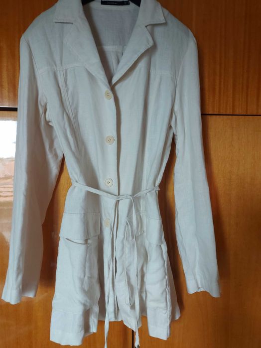 Ленено светло бежово сако