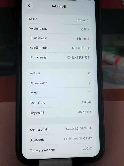 Iphone 11 /64gb ,81% baterie originala