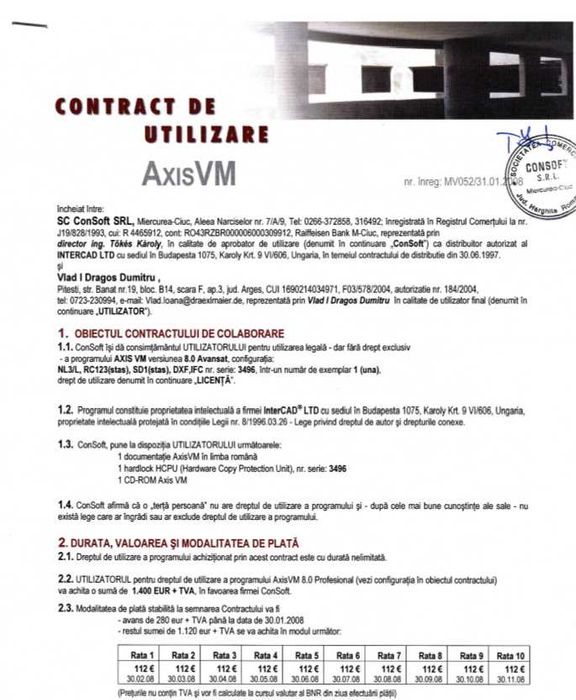 Inginer Structurist Verifica Stabilitatea si Rezistenta Constructiilor, la tarif 0,80 euro/mp