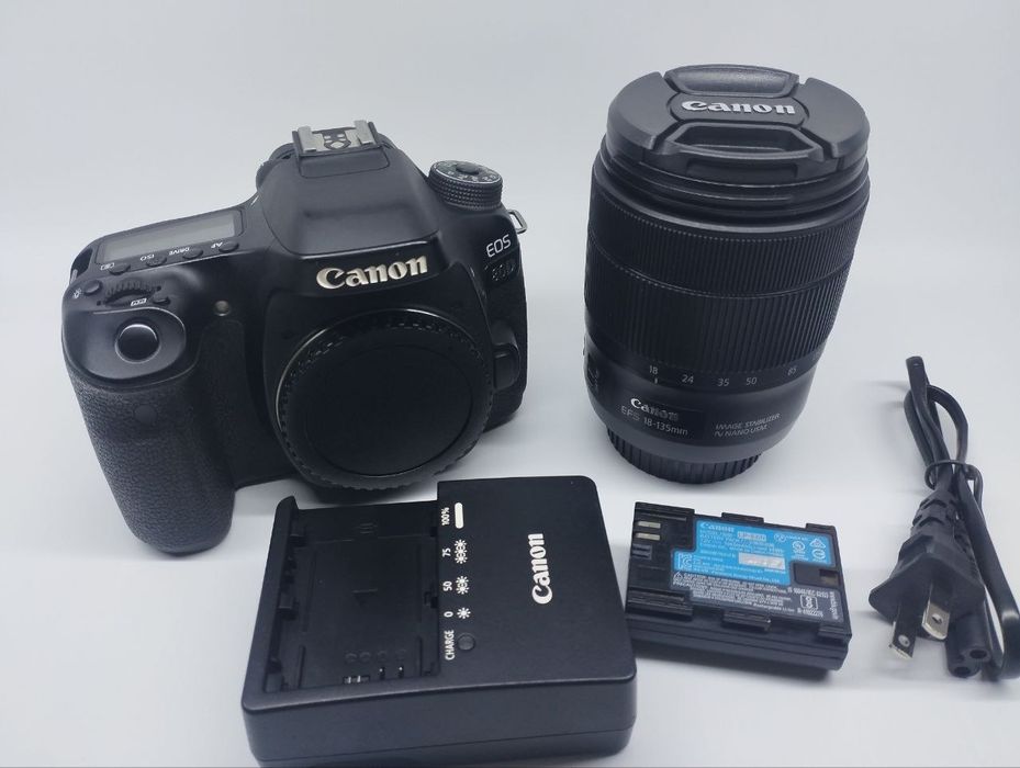 Canon 80d kit 18-135 nano obektivi bilan