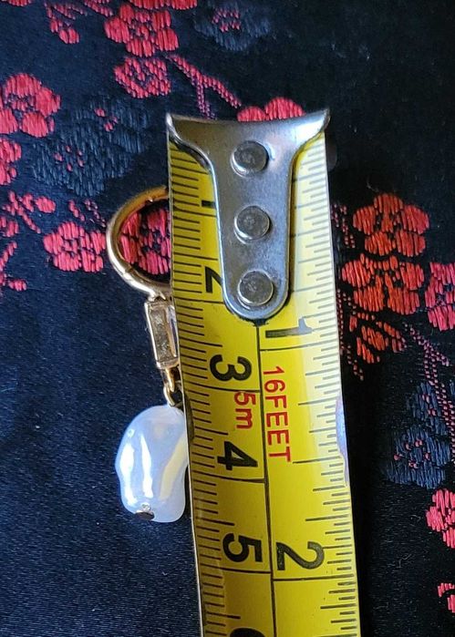 Cercei Orelia, placați cu aur de 18K, cu cristal si picătură de perlă