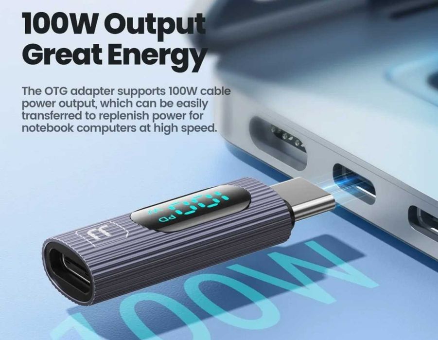 Adaptor USB-C / USB-C cu afisaj digital