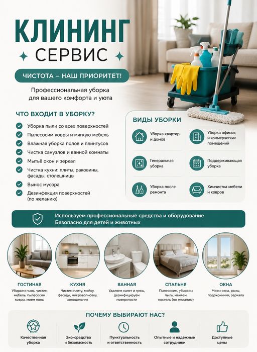 Клининг уборка в Караганде