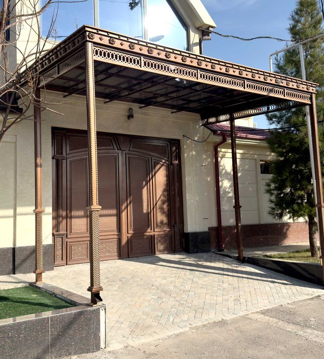 Навес решетка дарвоза перила огрождения