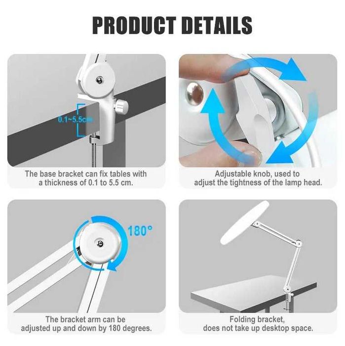 Lampa cosmetica LED | 5600-6000K | Glam Light.lampa cu prindere