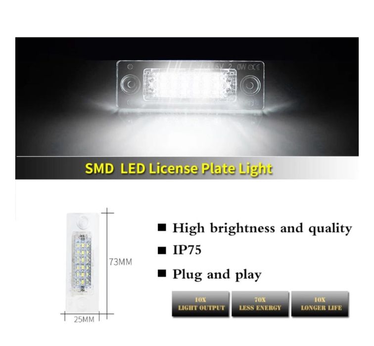 Плафони LED 3027-4 за регистрационен номер за За VW Touran, Caddy, Gol