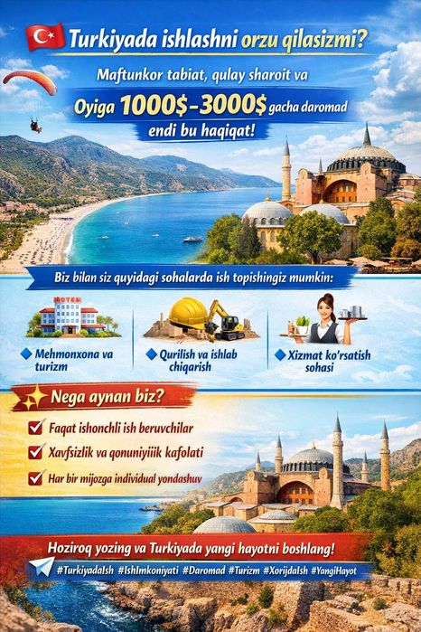 Turkiyada daromadli iş