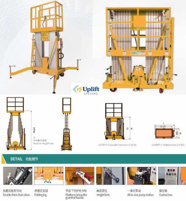 Лифт, подъёмник (Подъёмная рабочая платформа с двумя мачтами)