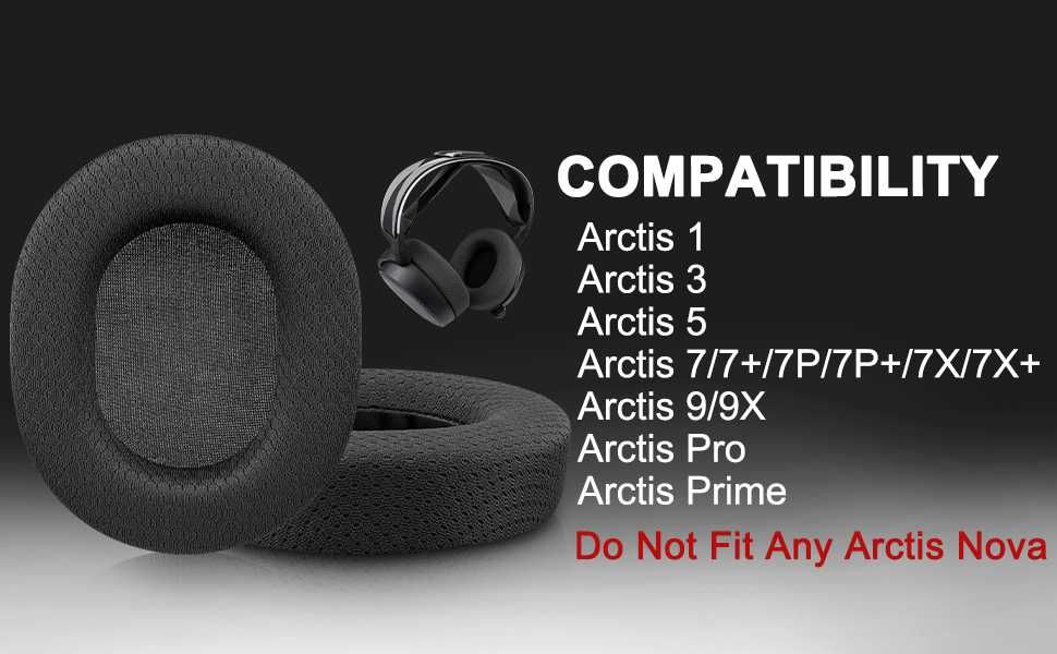Set 2 bureti pentru casti SteelSeries Arctis Pro/Pro+, Arctis Prime, Arctis 9/9X, Arctis 7/7+/7P/7P+/7X/7X+, Arctis 5, Arctis 3, Arctis 1 - Plasa