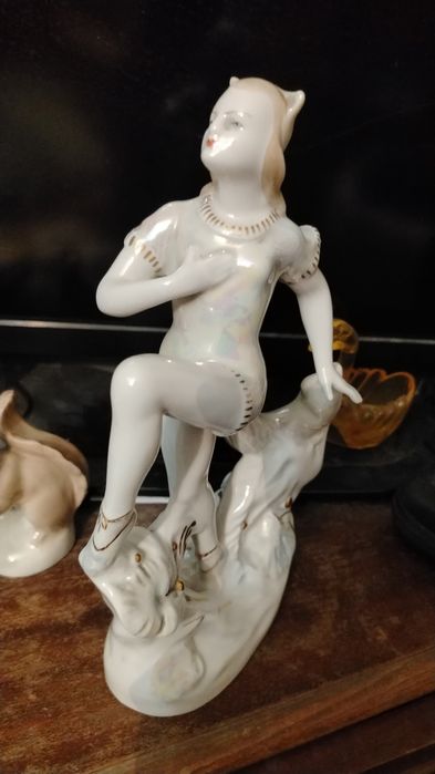 Статуэтка СССР балерина кошка фарфор