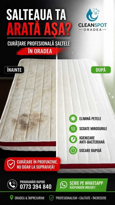 Spalatorie Curatare Canapele Saltele Tapiterie Mochete Fotolii Oradea