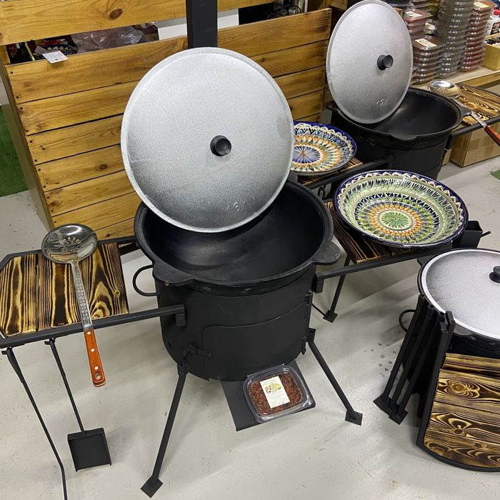 Комплект казан чугунный печь