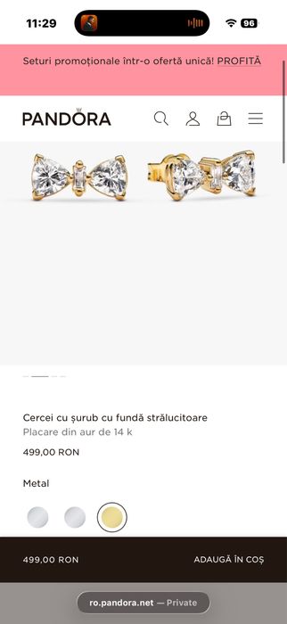 Cercei pandora fundita