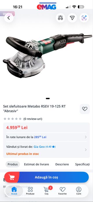 Vind Metabo RSEV19-125RT 3800-8200rpm