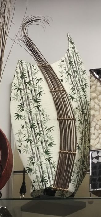 Veioză bambus,o 75 cm,decor vegetal, Indonezia