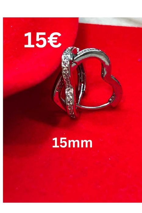 СРЕБЪРНИ ОБЕЦИ -925 -Английско закопчаване -камъни цирконий