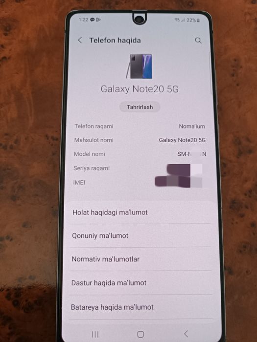 Samsung Galaxy note 20 5g