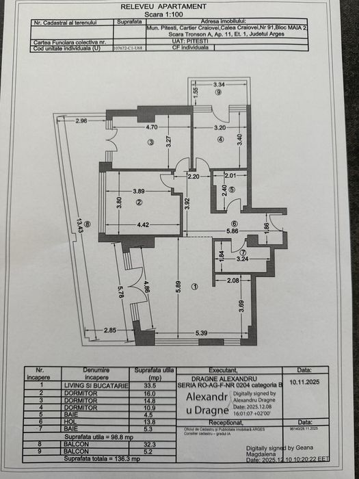 Apartament-bloc nou 2026 -4 camere-163mp-terase--Persoana Fizica