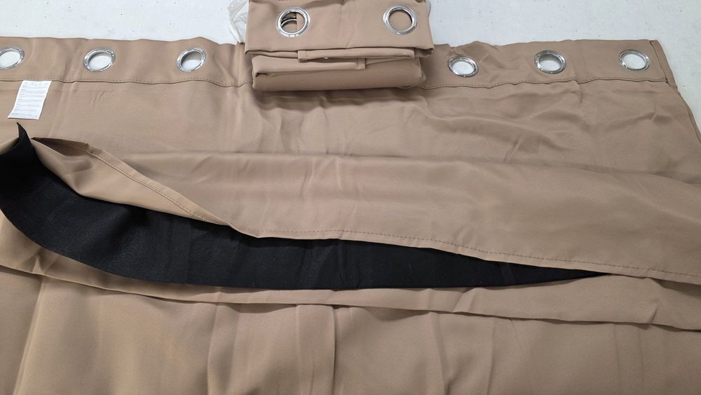 Комплект 2бр трислойни завеси с халки, 100% затъмняващи, шумоизолиращи