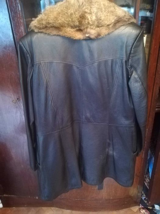 Дамско дълго кожено яке с допълнителна подплата и с/ без кожена яка