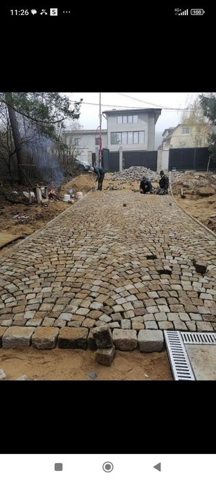 Редене на гранитен и бетонен паваж,бордюри,парко елементи