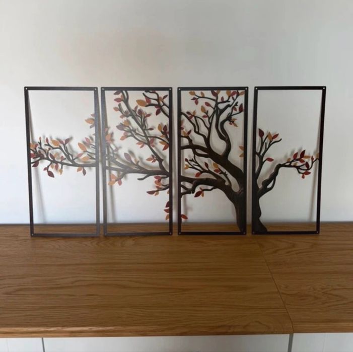 Decoratiuni metalice 4 bucati - arborele vietii -