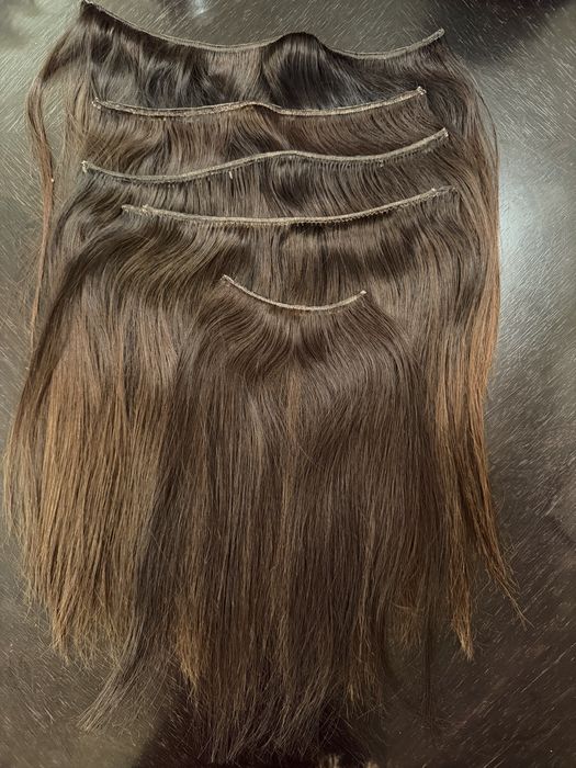 Естетествена коса 230гр тъмнокафява