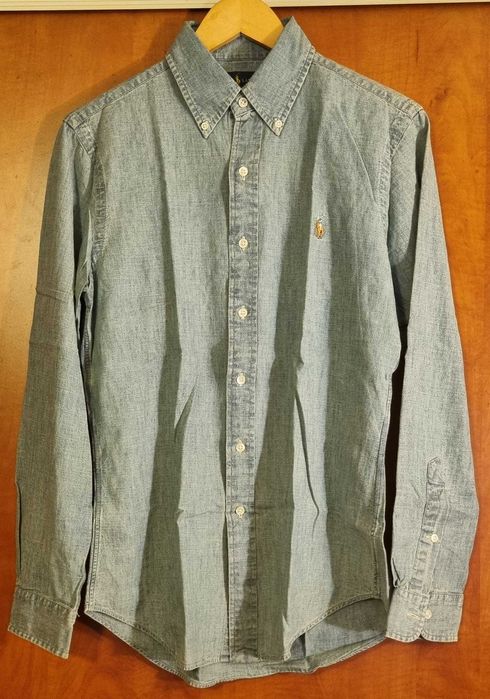 Camasa denim Polo Ralph Lauren barbati, marimea M slim fit