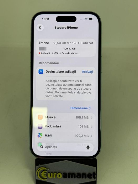 Telefon mobil Apple iPhone 15, 128GB, 5G, Green -A-