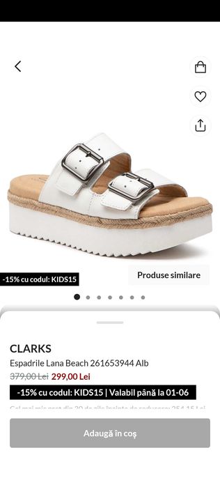 Papuci Clarks 36