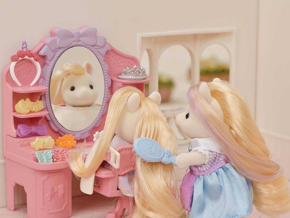 Фризьорски салон комплект с аксесоари Sylvanian Families с пони