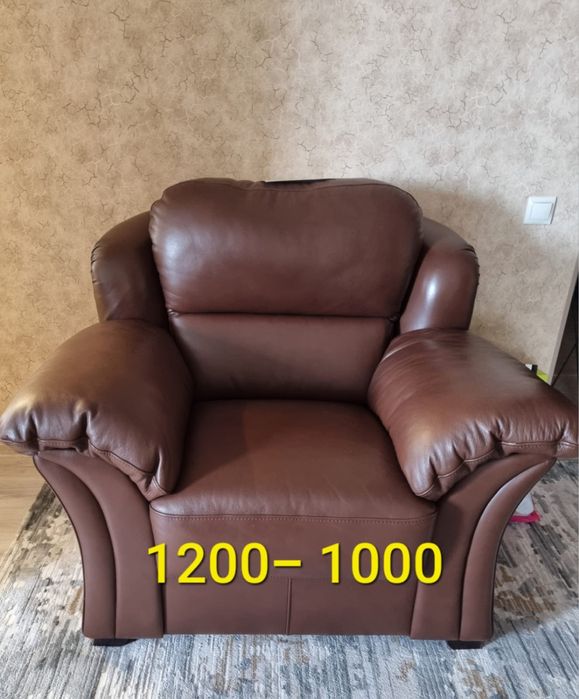 Диван из натуральной кожи, угловой