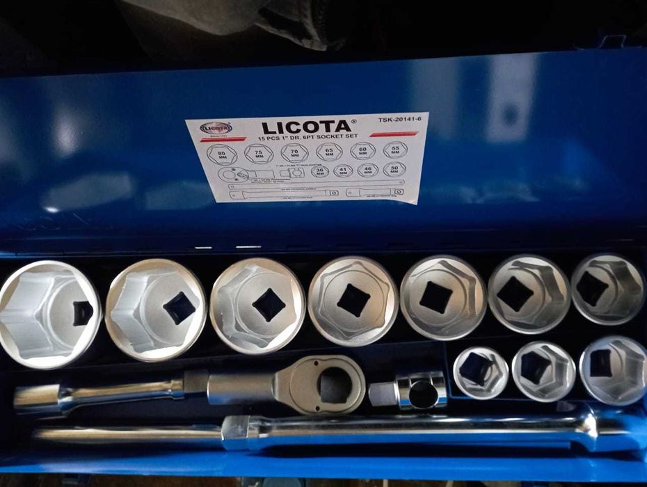 Набор торцевых головок LICOTA 15 предметов, 36-80 мм