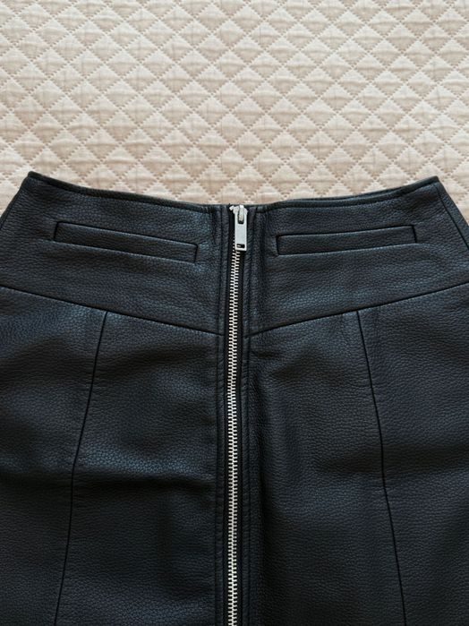 Мини юбка кожаная