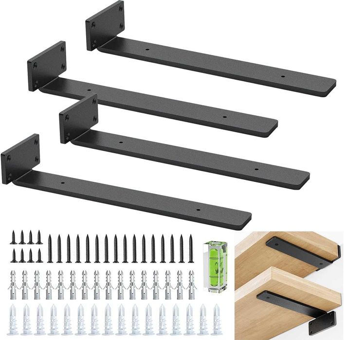 Suport polite, metalice pentru rafturi 15,20 sau 35x4cm, set de 2