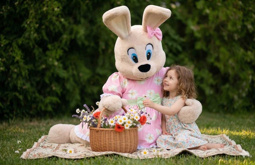 Професионален маскот костюм Великденско зайче - носен 2 пъти (costume, mascot)