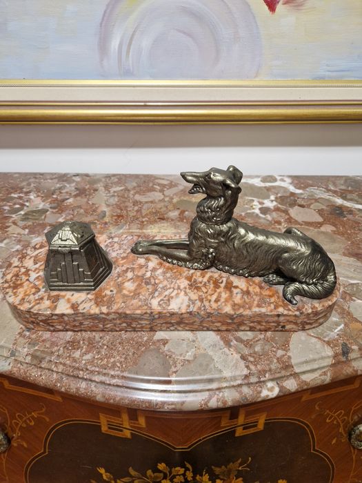 Страхотна антикварна френска фигурална мастилница