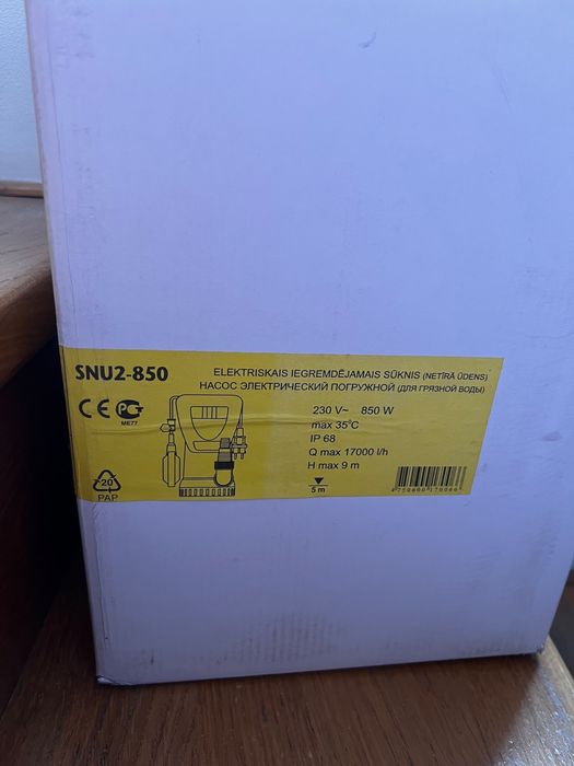 Pompă submersibilă apă murdară Rebir SNU2-850, 850W, 17.000 l/h – NOUĂ