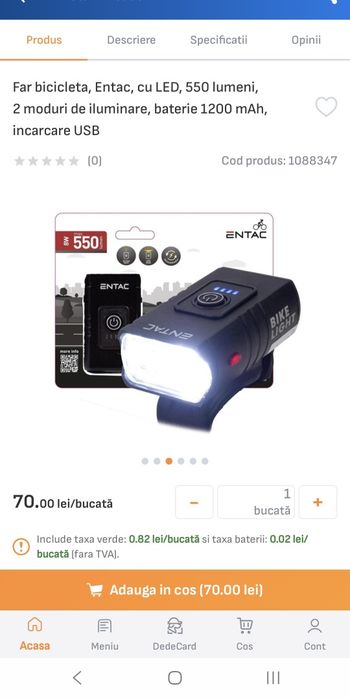 Lanterna led Bicicleta Entac